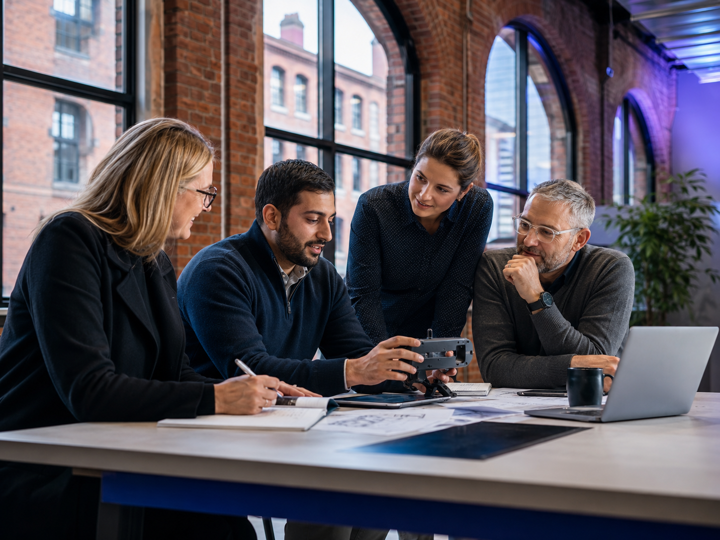 Manchester business and technology partners collaborating on a long-term innovation project